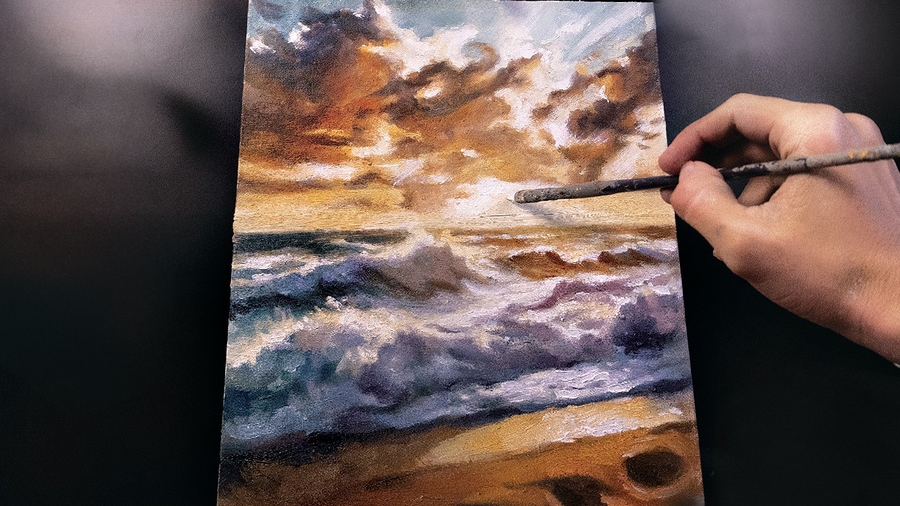 ASMR 3 Hours of Painting with Oils, Brushing Sounds (No Talking)