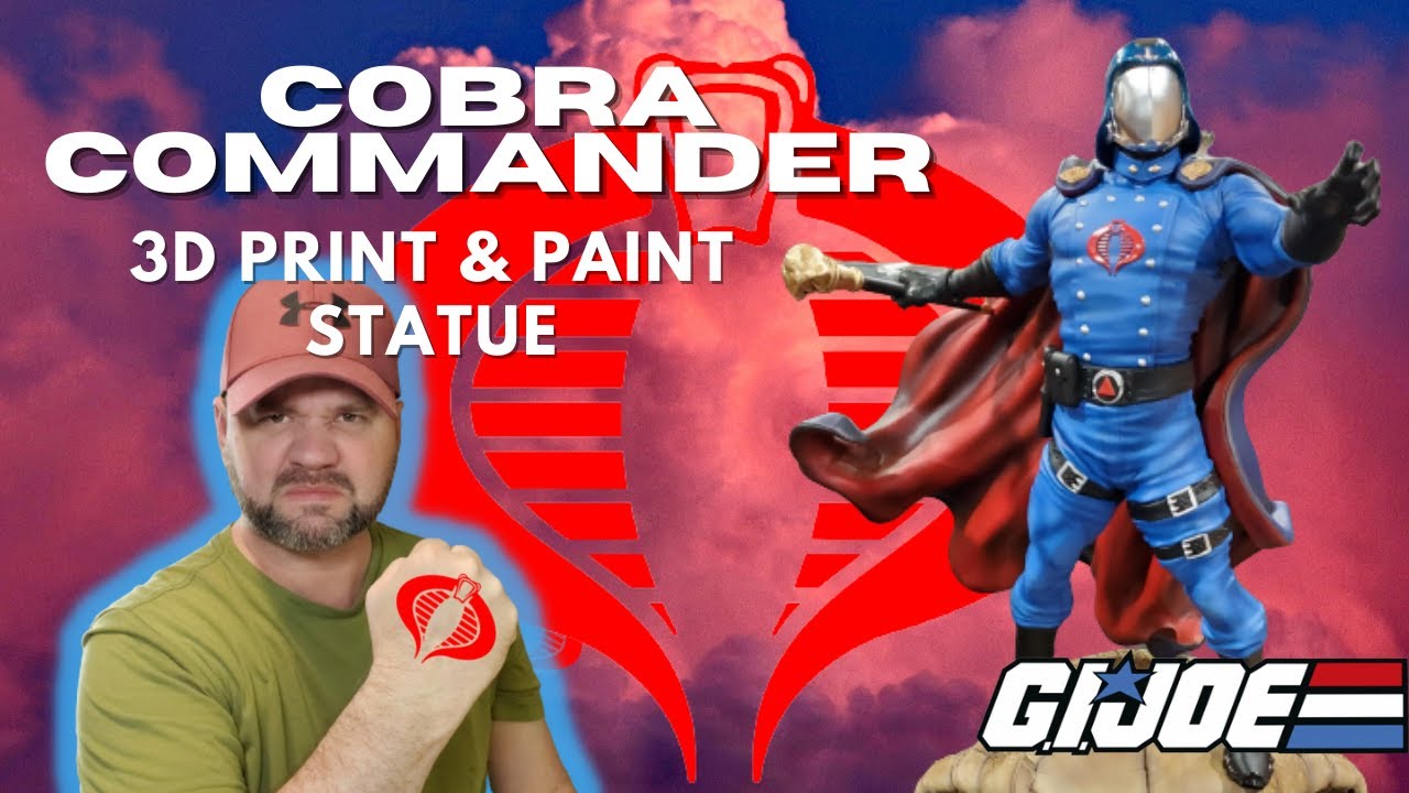 COBRA Commander G.I. Joe 3D Printed and Painted STATUE