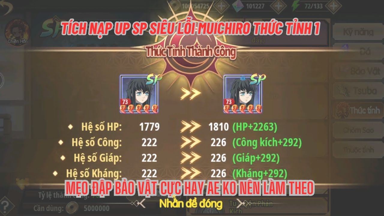 DEMON KING: LEGEND #25 - Tích nạp up MUICHIRO thức tỉnh 1 gánh team siêu bá - Mẹo đập bảo vật 