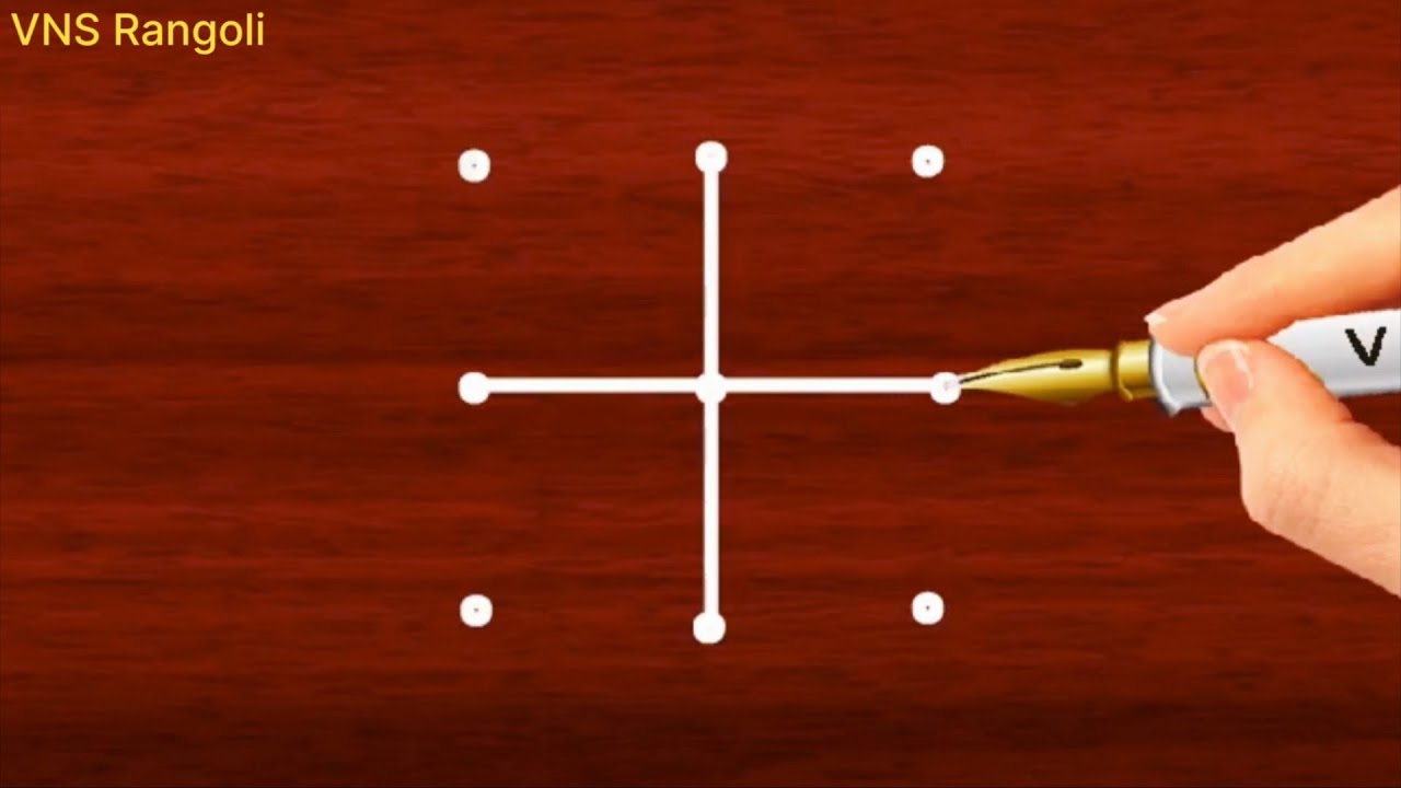 simple daily rangoli with 3x3 dots || easy chukkala muggu || rangoli video step by step