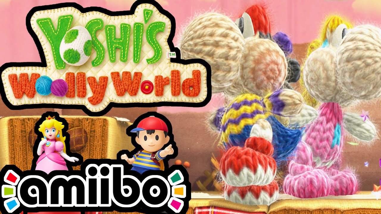 Yoshi’s Woolly World PART 3 Gameplay Walkthrough 2 Player Co-Op (MEGA Yoshi Ness Peach Amiibo) Wii U