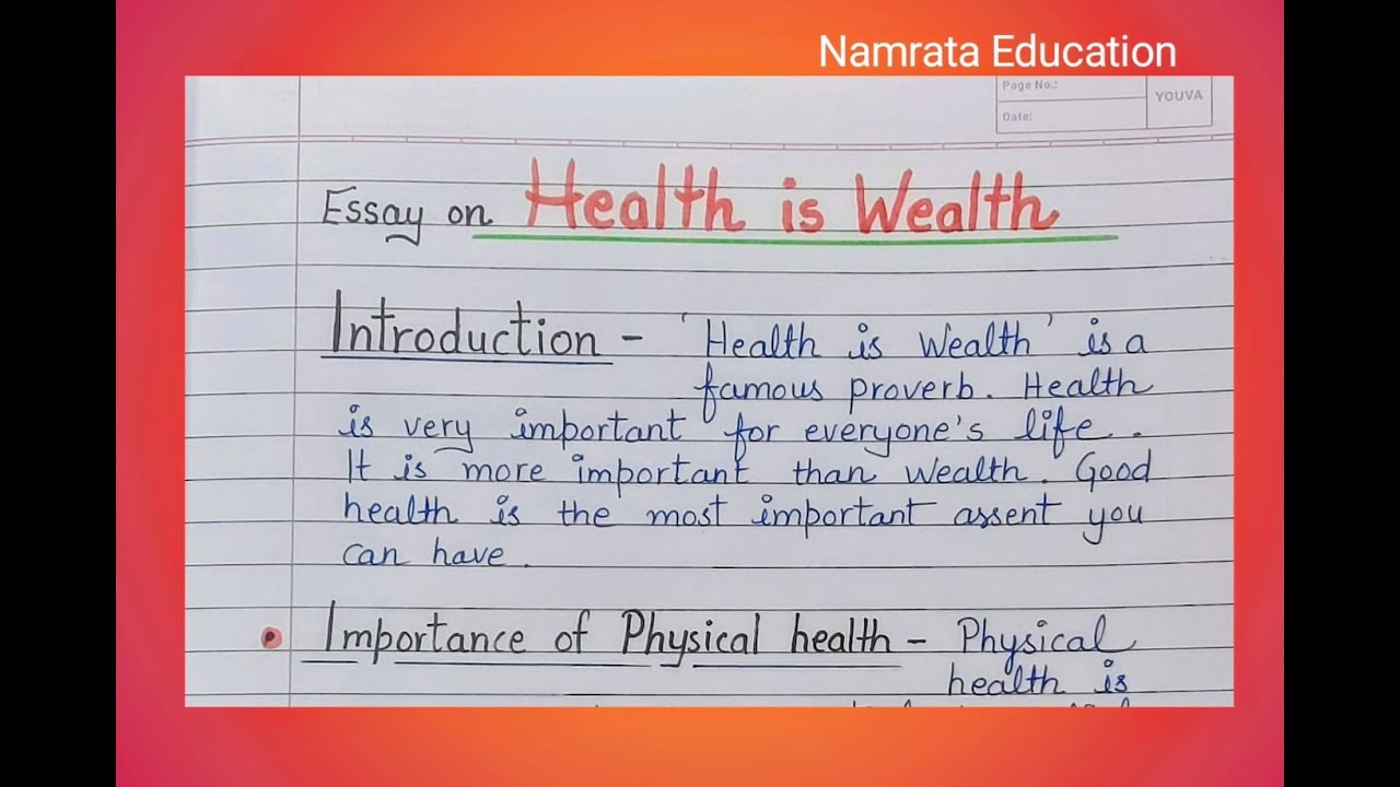 Essay on Health is Wealth in English / Health is Wealth essay / Essay in 200 words with heading