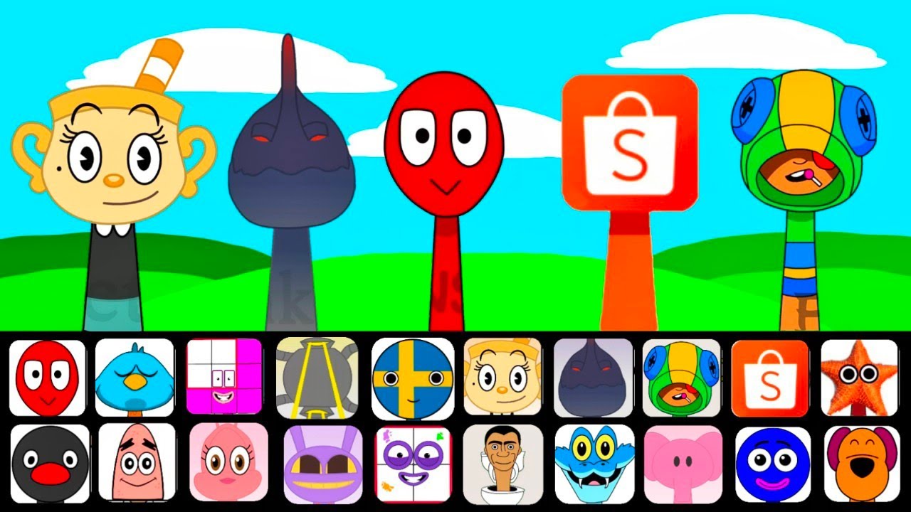 🔥 NEW Sprunki OCs Characters – Ms. Chalice, Black Larva, Fred, Shopee, Leon