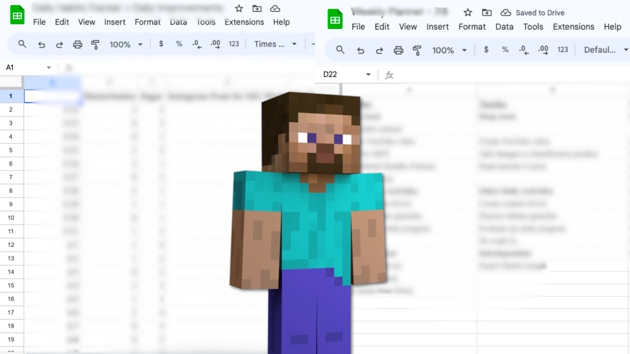 how I use 2 spreadsheets to turn my life into a video game lol