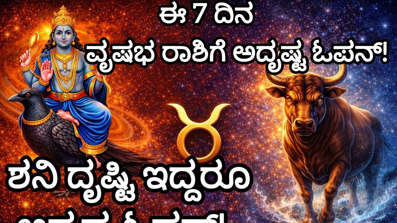 “ವೃಷಭ ರಾಶಿಯವರೇ! ಮುಂದಿನ 7 ದಿನ ನಿಮ್ಮ ಜೀವನದಲ್ಲಿ ಹಣ, ಗೌರವ, ಹಾಗೂ ಯಶಸ್ಸಿನ ನವಚೇತನ – ತಪ್ಪದೇ ನೋಡಿ!”