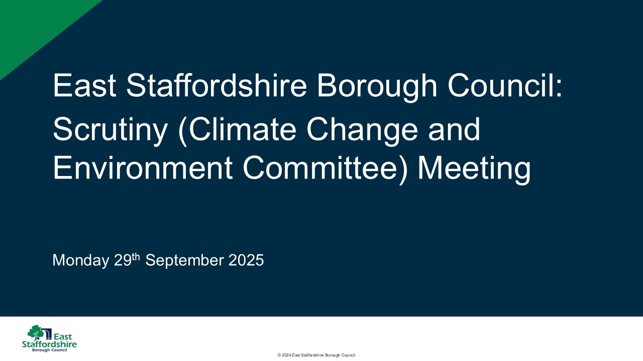 Scrutiny (Climate Change and Environment) Committee Meeting | 29th September 2025