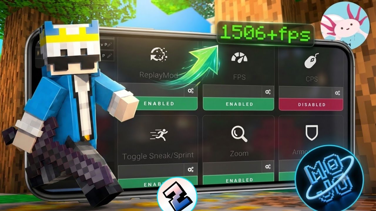 🔥 Axolotl client on mobile! 1021+ Fps in MJ Launcher 26.2 🤯 | Minecraft Java Edition Mobile