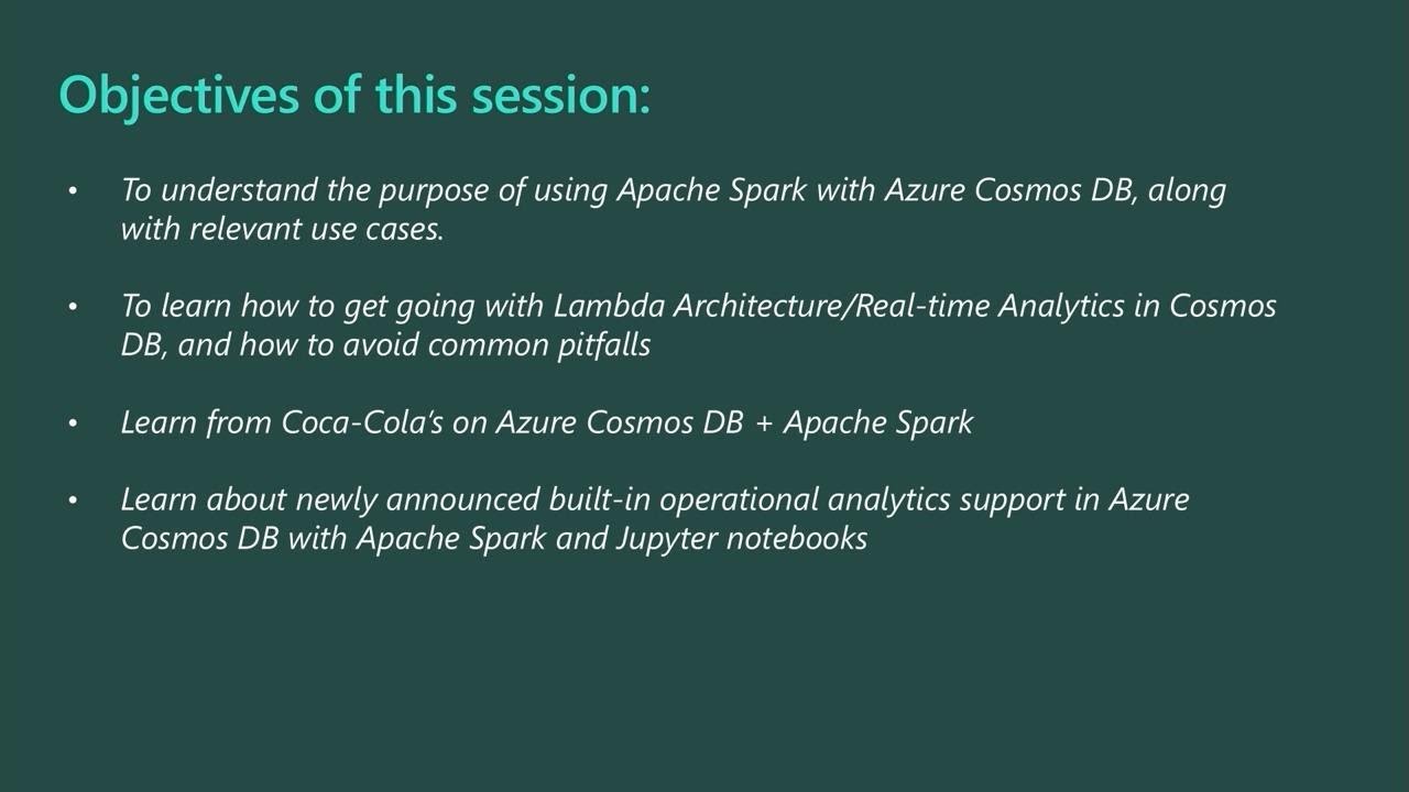 Real-time Analytics with Azure Cosmos DB and Apache Spark - BRK4004