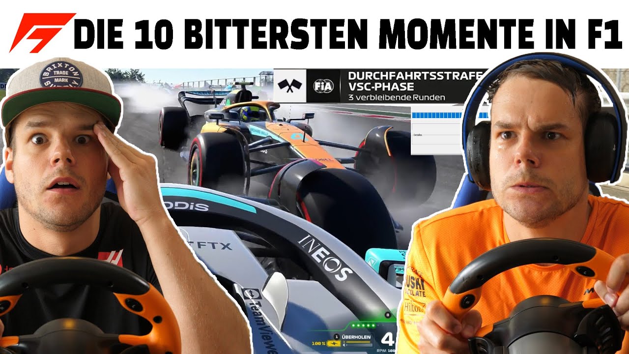 DIE 10 BITTERSTEN MOMENTE IN FORMEL 1 GAMES