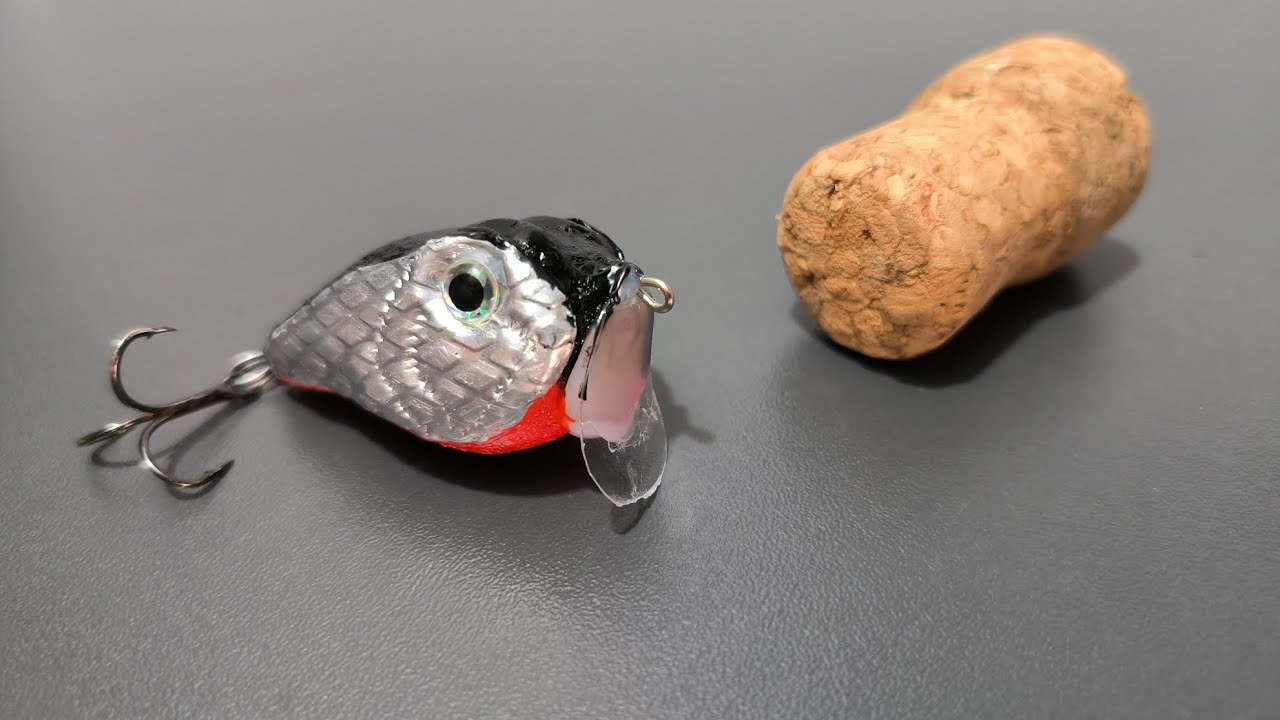 How to make fishing lure from a wine cork.