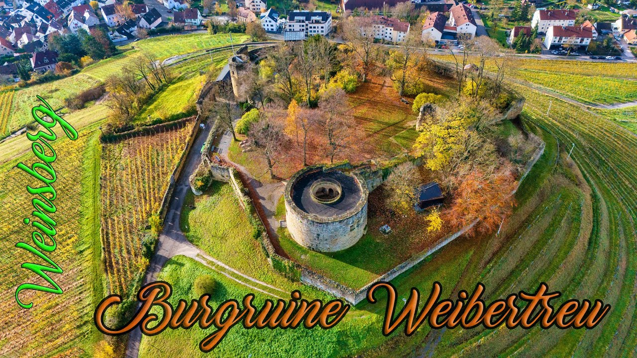 Burgruine Weibertreu, Weinsberg, DJI Mini 4Pro, The Weibertreu Castle ruins