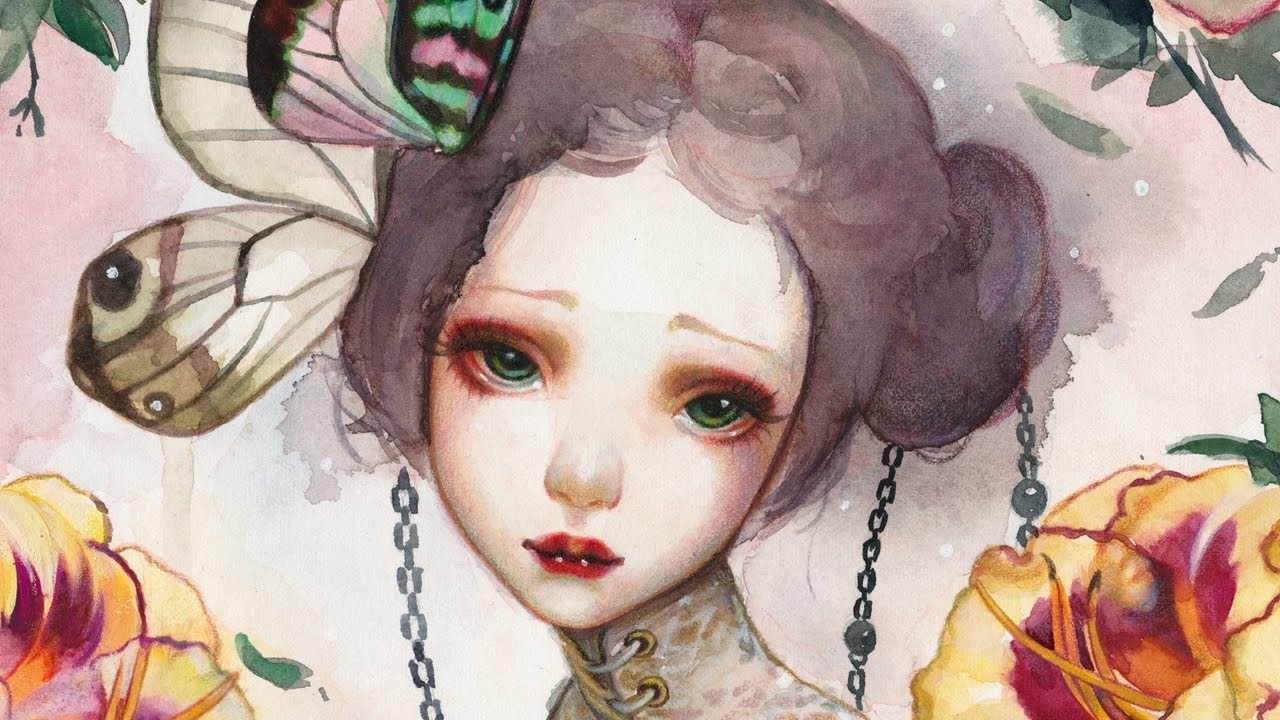 WATERCOLOR + COLOR PENCILS PAINTING TUTORIAL