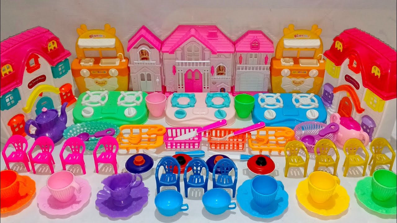 5:35 Minutes Satisfying with Unboxing Barbie Princess Kitchen & Refrigerator Play Set Review Toys
