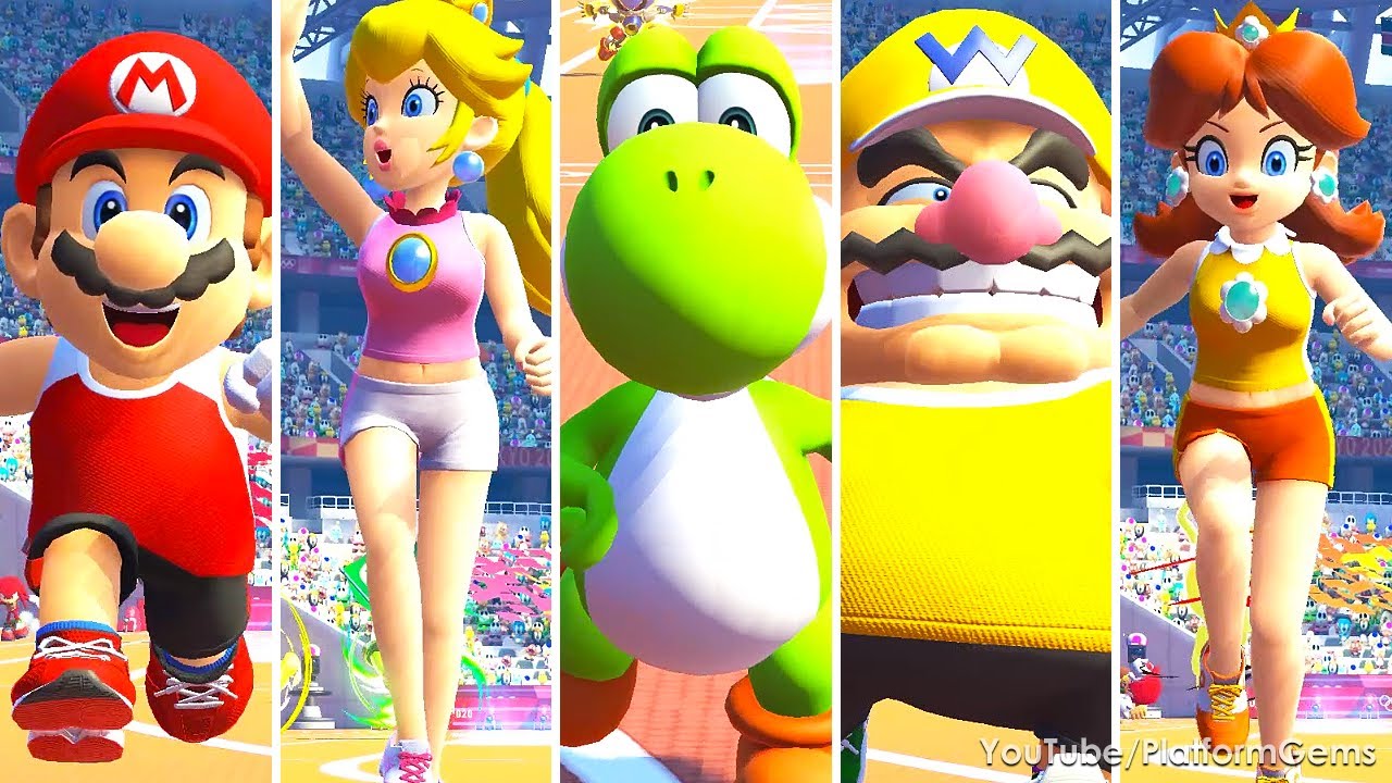 Марио и Соник на Олимпийских играх 2020 года в Токио - Бег на 100 метров [4K]