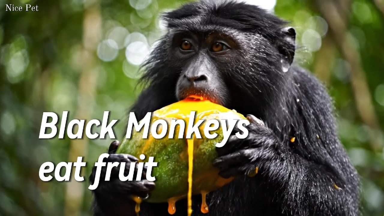 Black Monkeys eat fruit| Wild Monkey 🐒🤓[Nice Pet]