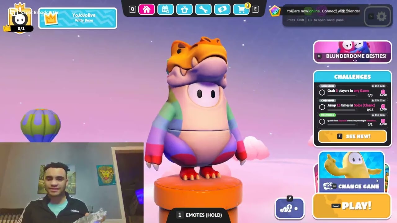 STREAMATHON VLOG LETS PLAY FALL GUYS!!