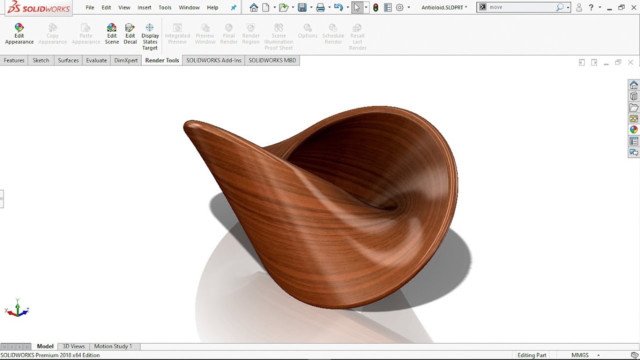 Exercise 6: How to model 'Anti Oloid' in Solidworks 2018