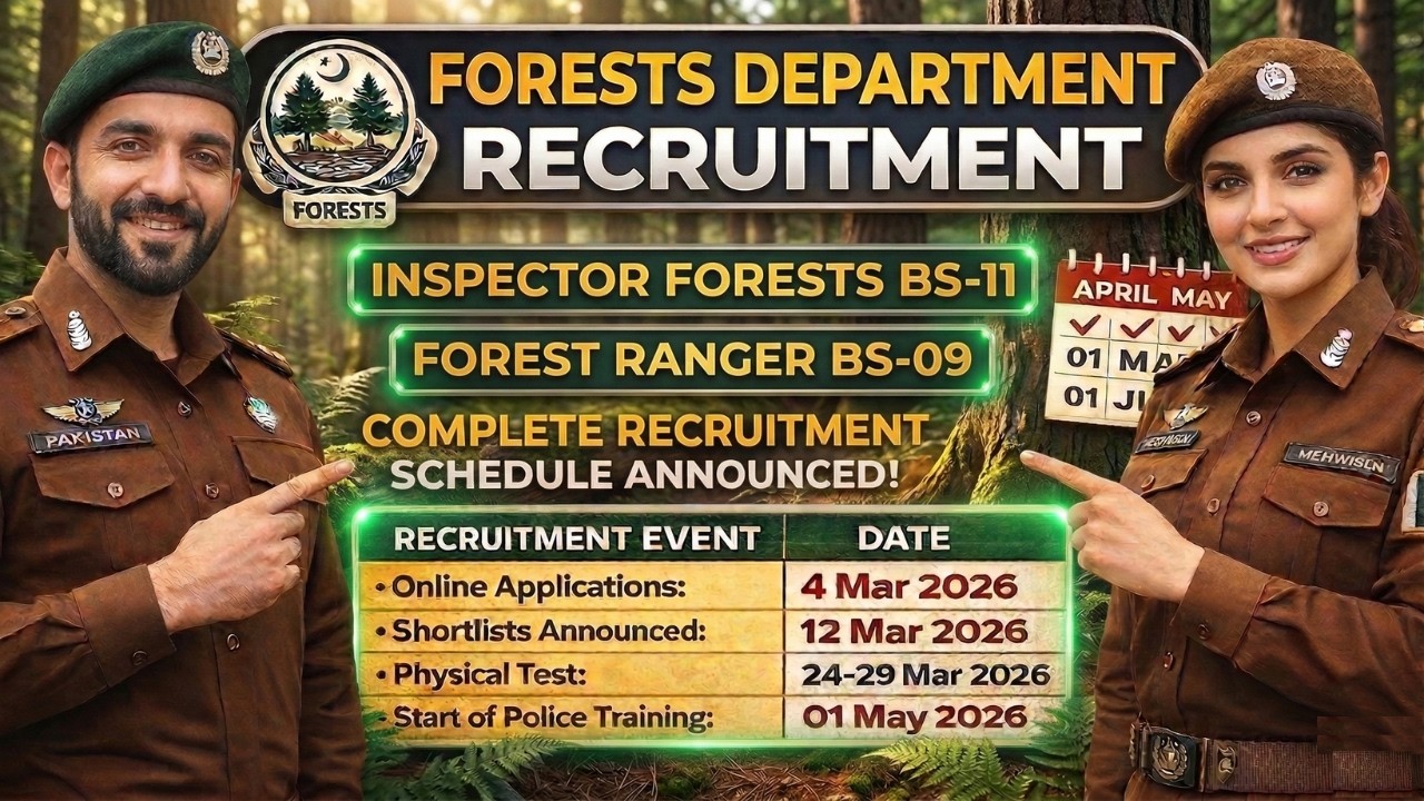 Punjab Forest Ranger & Inspector Jobs Complete Test Schedule | Physical , Written & Interview Dates