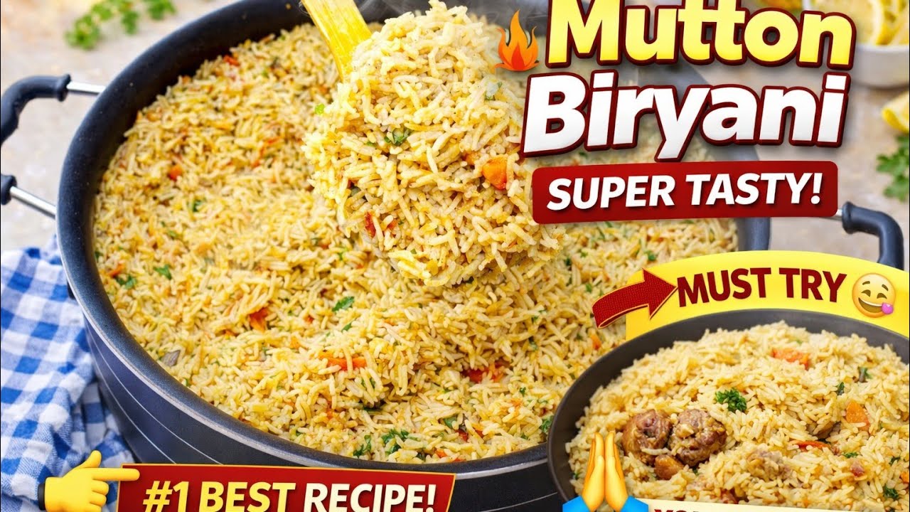 Restaurant Style Mutton Biryani | Juicy & Flavorful Homemade Recipe #MuttonBiryani #SundaySpecial