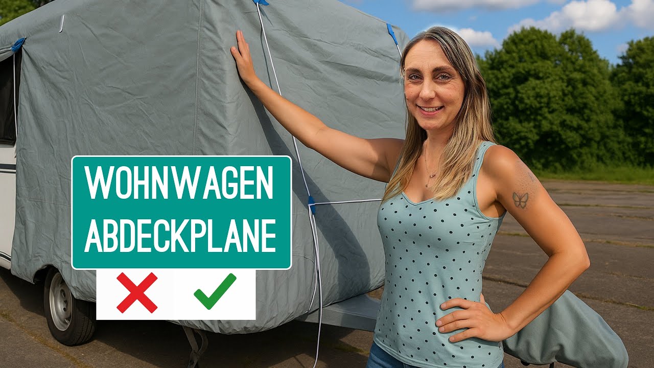 Was denn nun? Wohnwagen ABDECKPLANE JA oder NEIN? 🤔 UNBOXING Test Camping Check unserer Schutzhülle