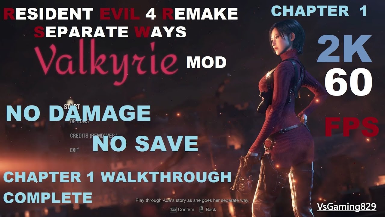 NO DAMAGE Valkyrie Mod Difficulty Chapter 1 Resident Evil 4 Remake Separate Ways 2K 60FPS #valkyrie