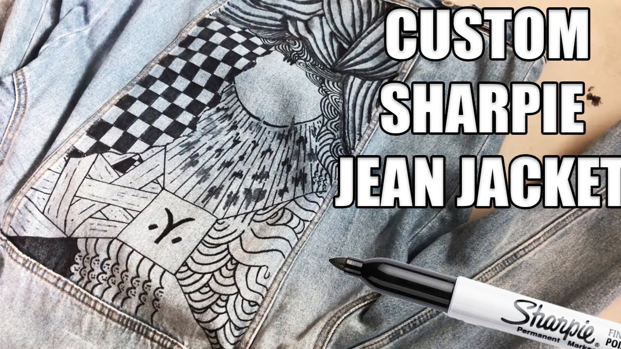 SHARPIE  CUTSOM JEAN JACKET!!