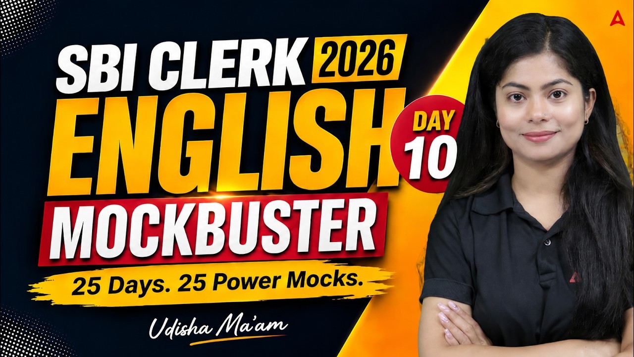 SBI Clerk 2026 English Mockbuster Day 10 | 25 Days 25 Power Mocks | Udisha Ma'am