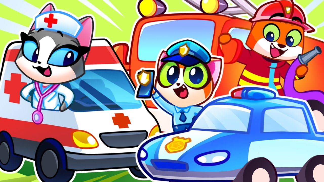 NEW ✨ Repair Rescue Team 🚒 Color Stories for Kids 🚓 Storytime Episodes for Toddlers 😻 Purr-Purr