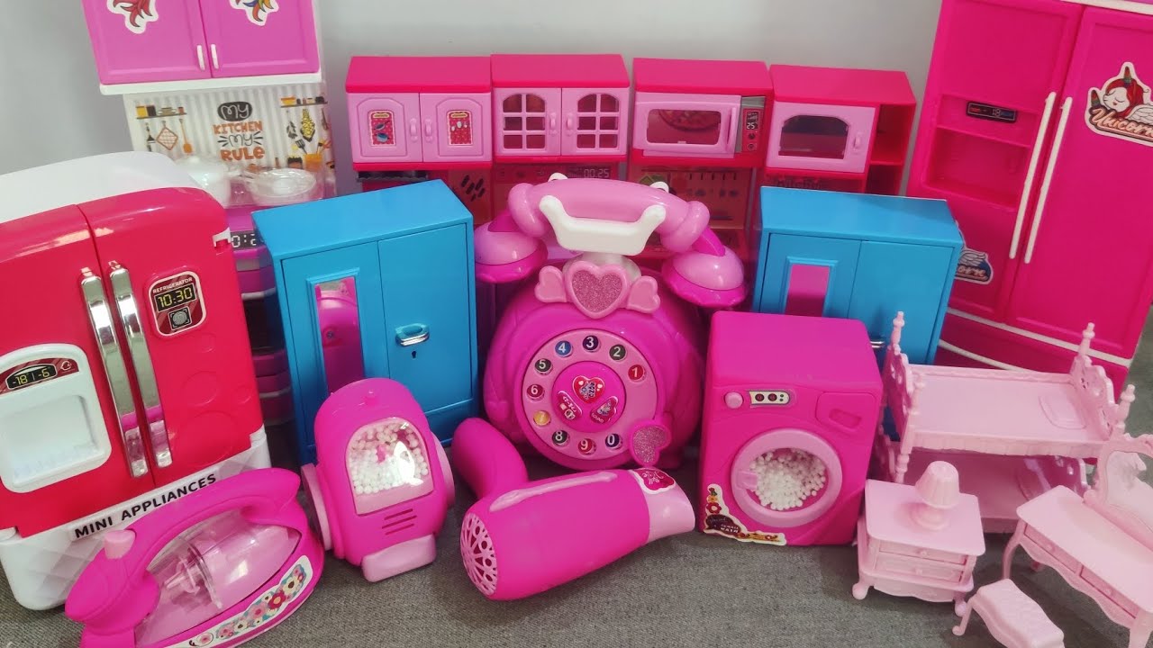 12 minutes satisfying with unboxing cute Barbie doll kitchen set toys//pink toys world 👑🦄🎉💕