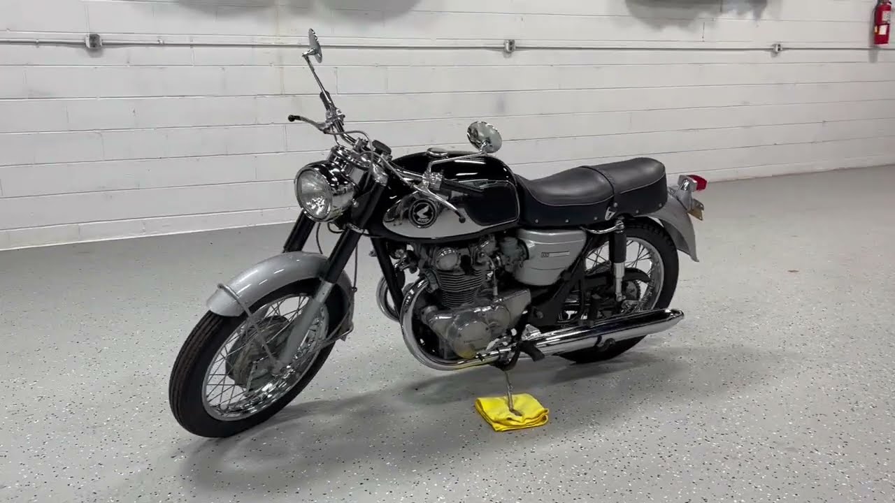 1966 Honda CB450 Black Bomber Walk Around and Cold Start