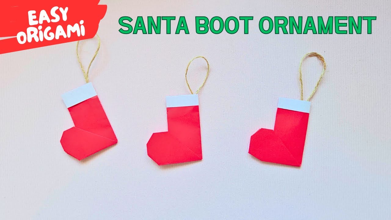 Easy Christmas Origami | Santa Boot Ornament Step-by-Step 🎅