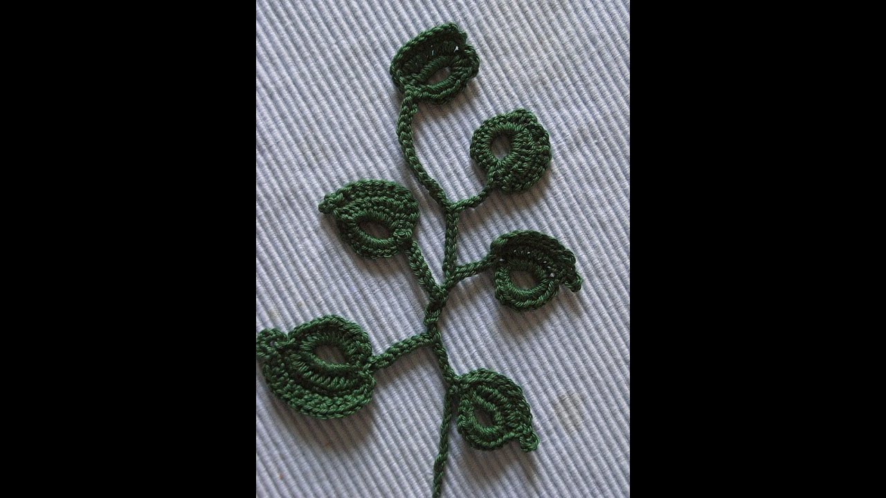 Motiv 4*Applikation blätter häkeln*crochet leaves* irish lace crochet DIY
