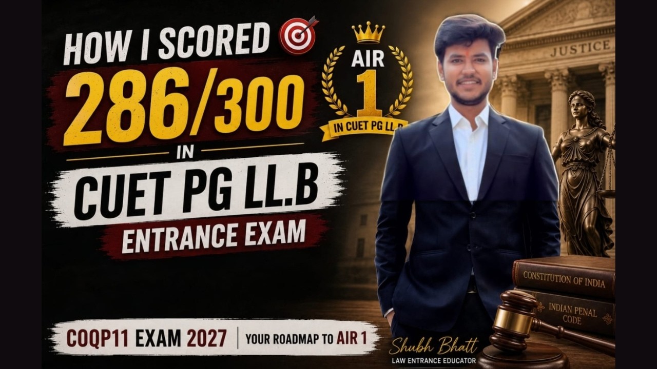 CUET-PG LLB 2027 Strategy by Shubh Bhatt | COQP11 Self Study Preparation | DU LLB 2027, BHU LLB 2027