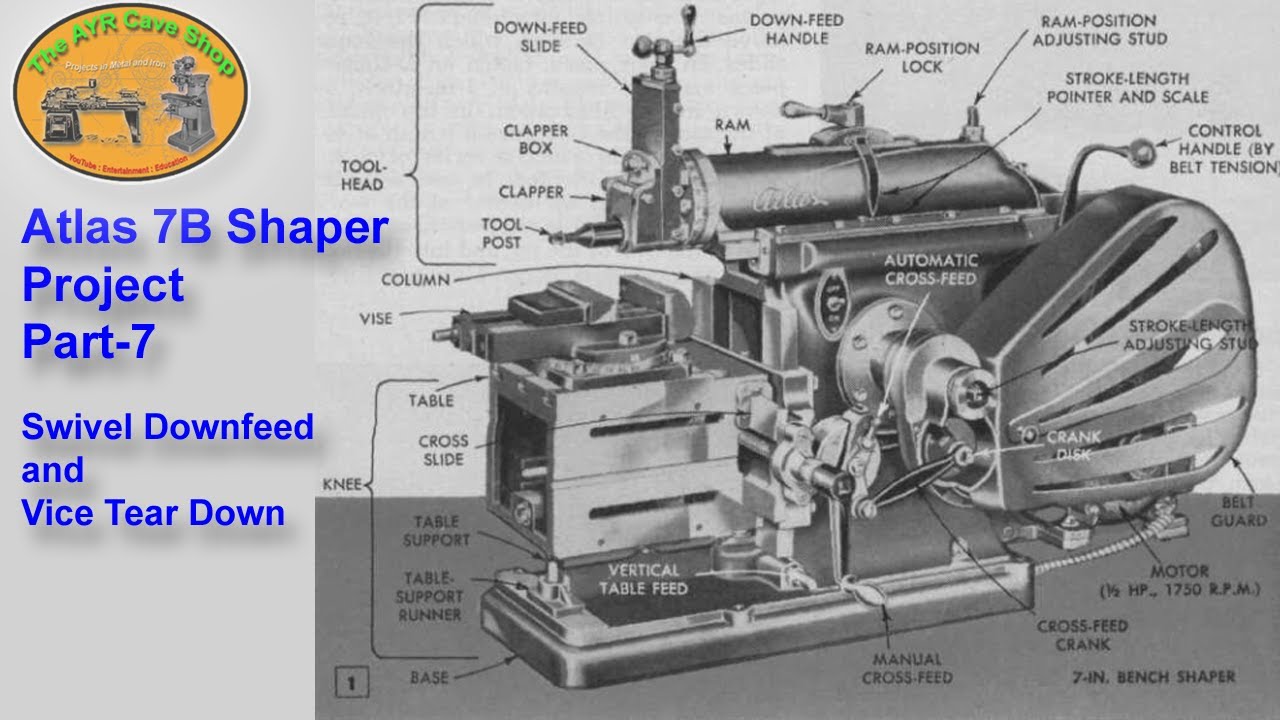 Atlas 7B Shaper Project Part 7 - Vice and Swivel Down Feed