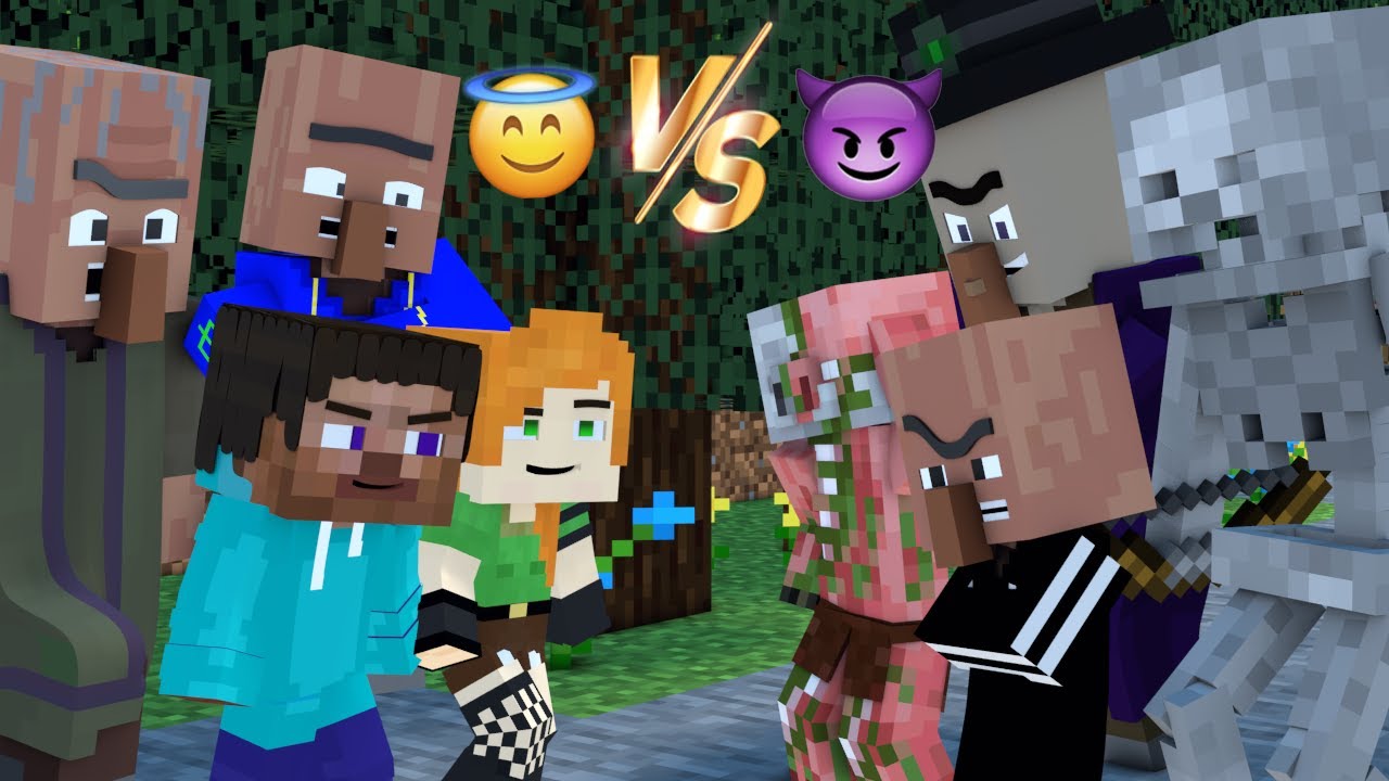 Baby Steve VS Bad Villager. Good deeds VS bad deeds. Find differens. @ST-Mine. #shorts