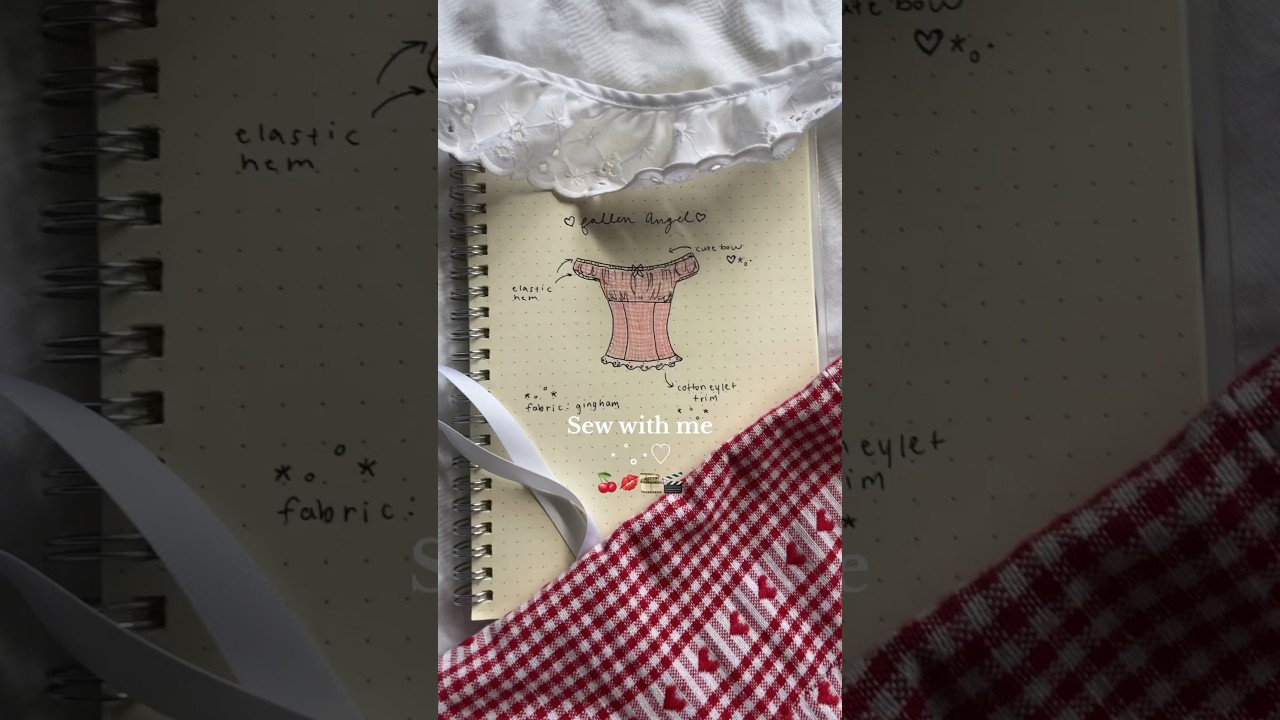 sewing tutorial 4 this top will be out soon! 🍒🎬🎞 #handmade #coquette #vintageamericana