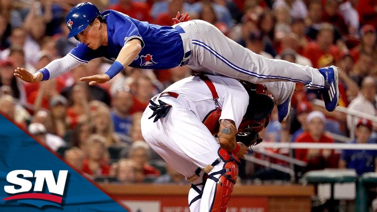 Blue Jays' Coghlan Superman Slides Over Yadier Molina | This Day In MLB History