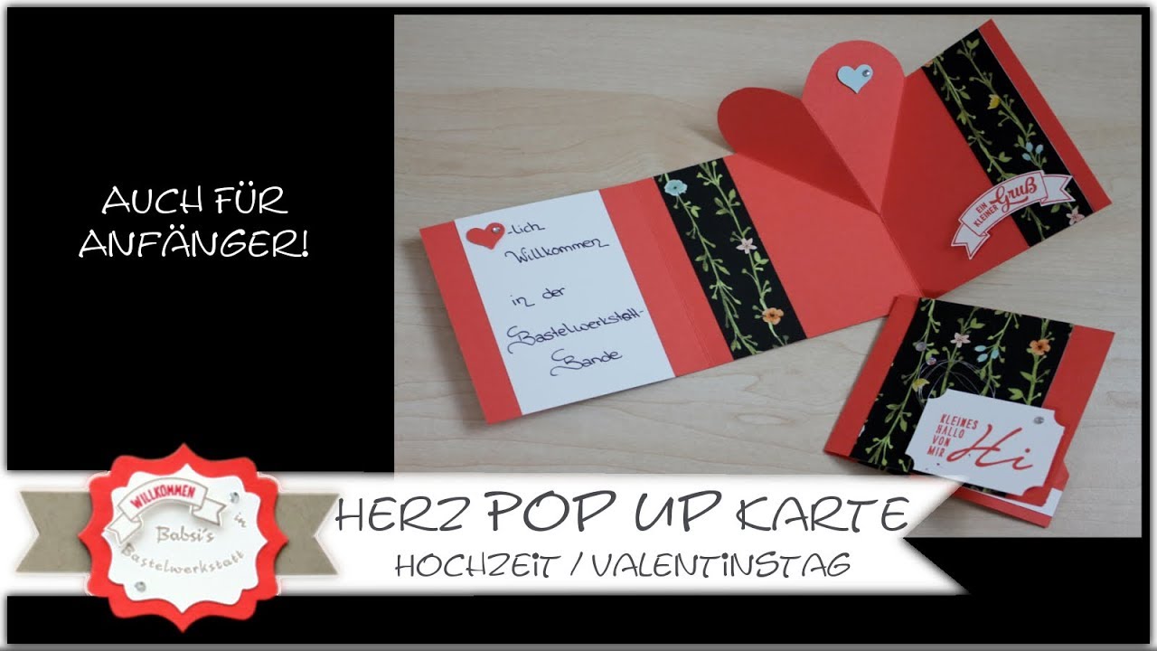 Pop Up Karte mit Herz - Hochzeitskarte - Valentinstagskarte - Stampin´Up!