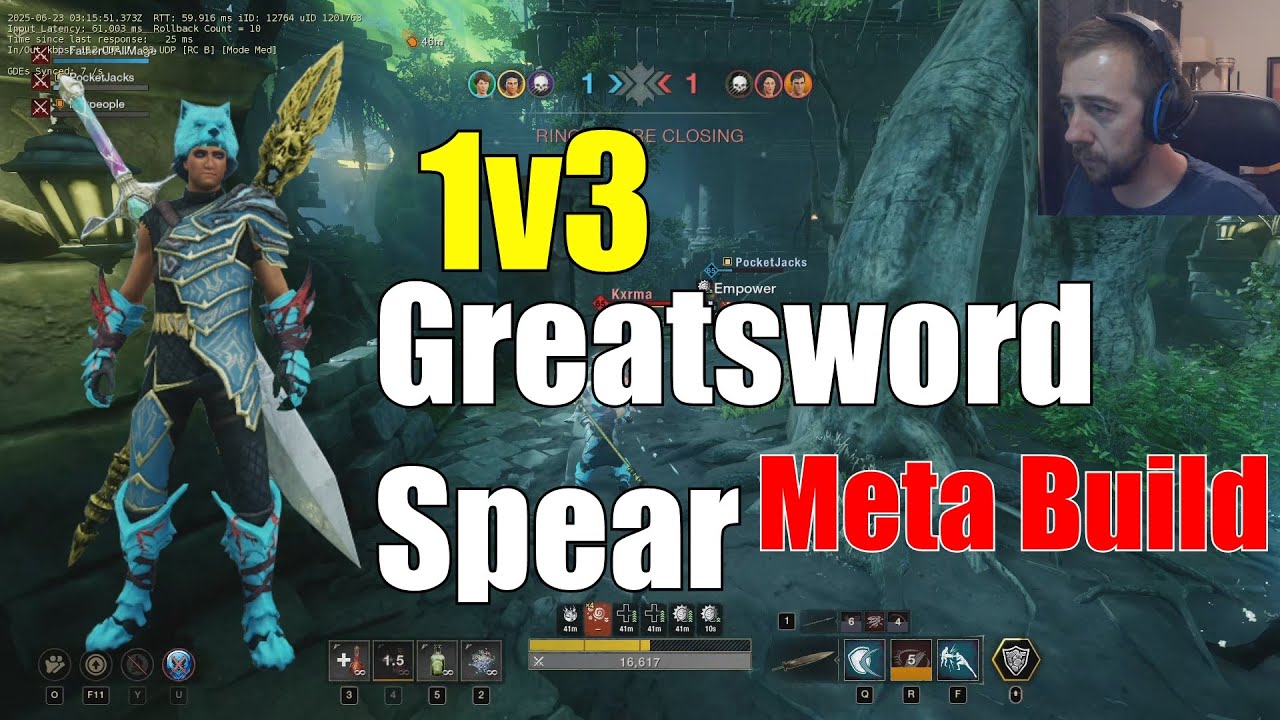 1v3 PvP Greatsword & Spear Build Guide for New World Aeternum 3v3