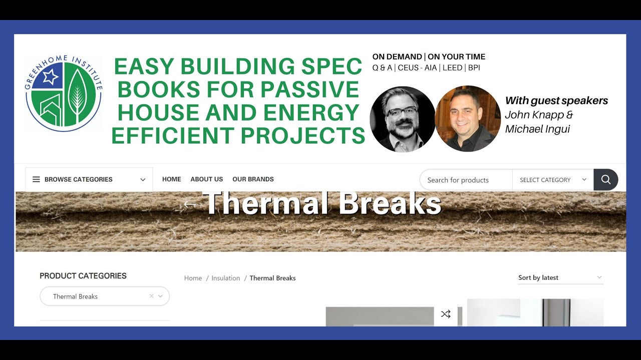 Easy Building Spec Books for Passive House and Energy Efficient Projects
