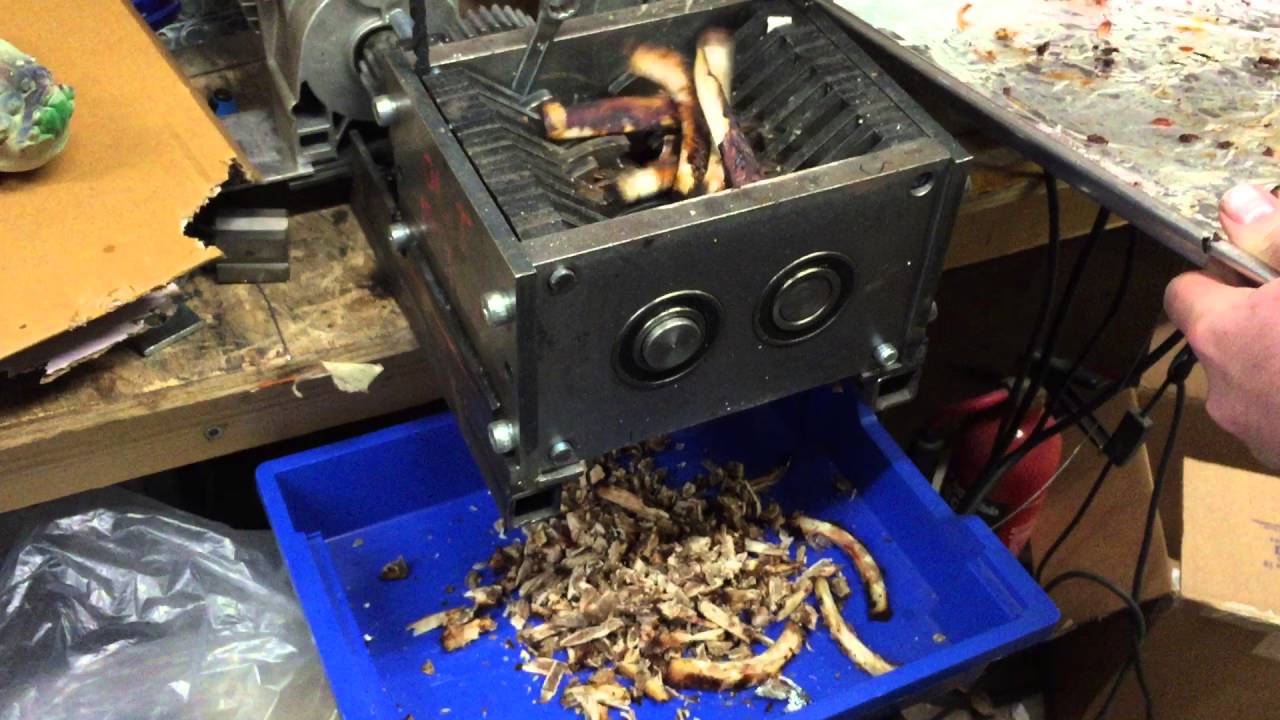 Shredder eating pig rib bones