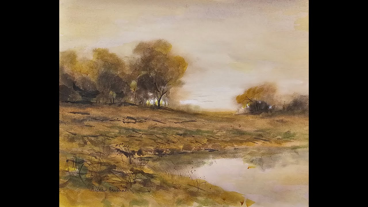 Tonalism / Victorian Watercolor Landscape Painting Tutorial Part 1