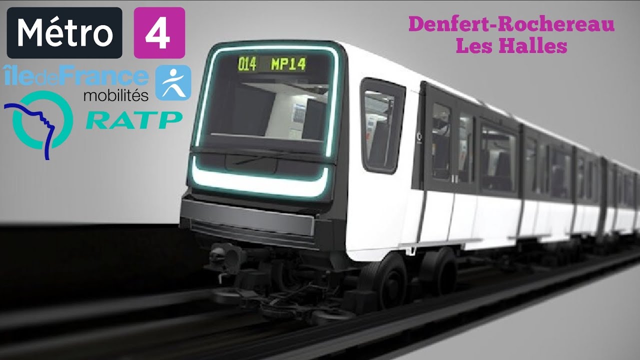 Metro 4 Ratp MP14CA Le Trajet Entre Denfert-Rochereau➡️Les Halles