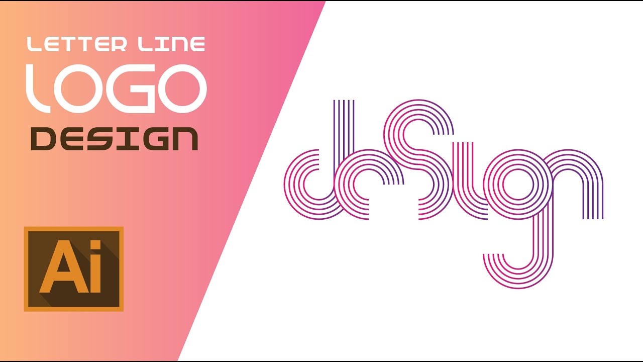 How to create letter line logo in Adobe Illustrator | Text Logo | Adobe Illustrator.