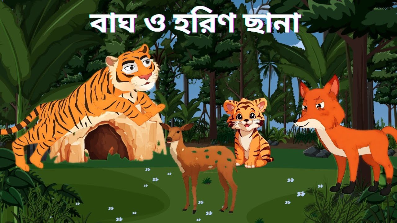 বাঘ ও হরিণের গল্প। Bagher Golpo. Bangla Cartoon.bangla Golpo. shiyaler Golpo.Chotoder  Golpo. 