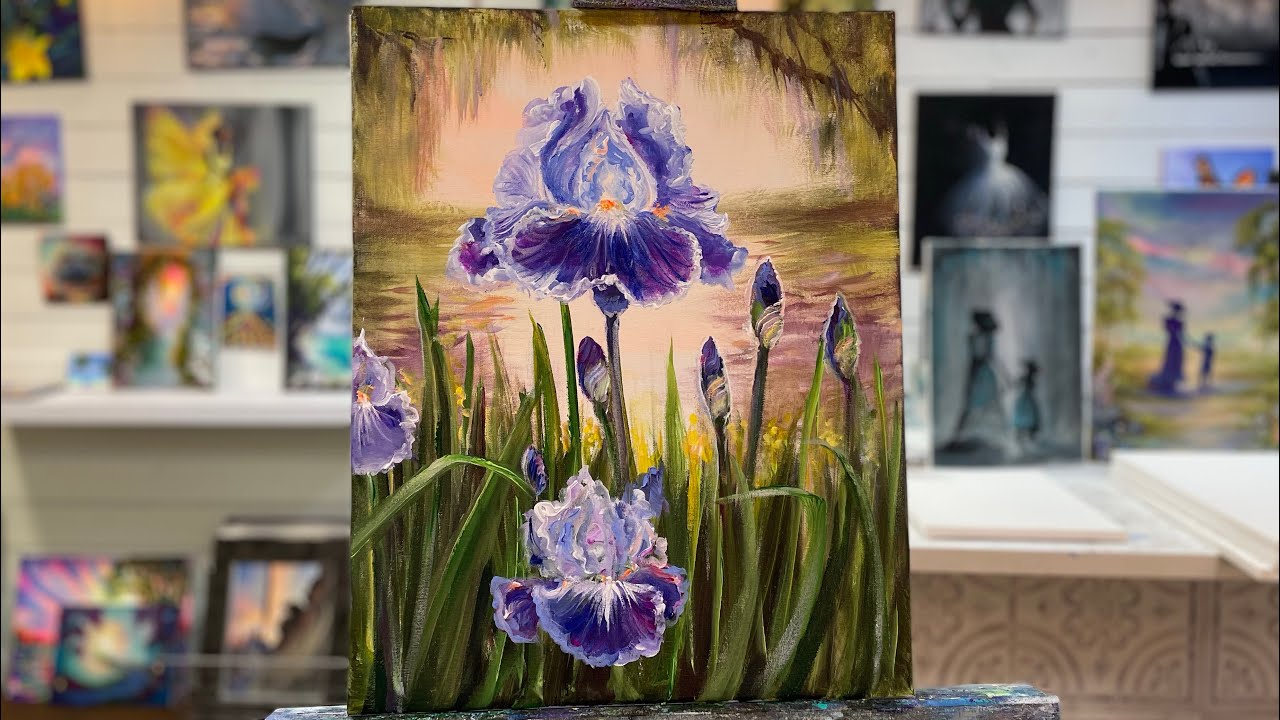 How To Paint Irises | acrylic Painting