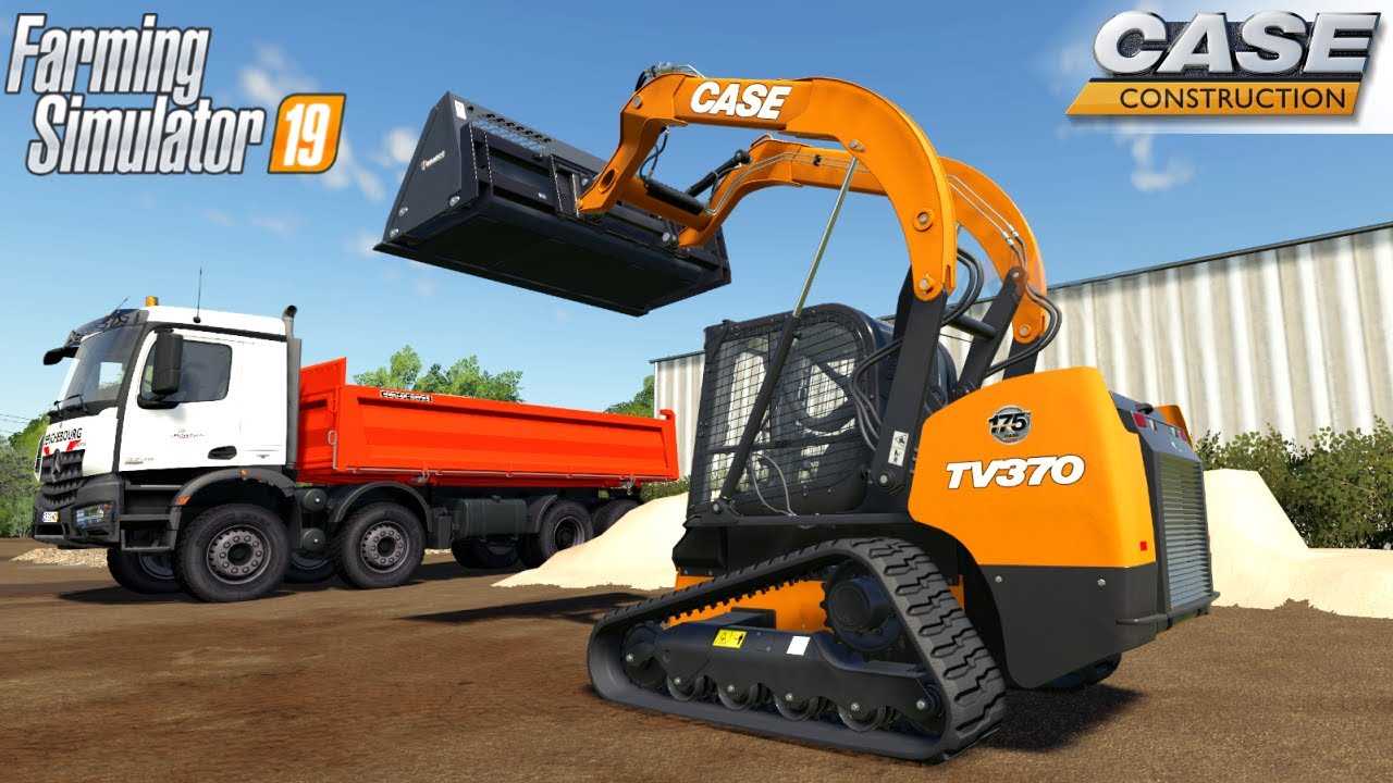 Farming Simulator 19 - CASE TV370 Skid Steer Loads Sand Into A Dump Truck