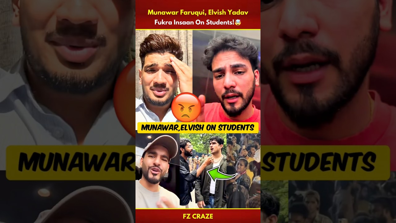Munawar Faruqui, Elvish Yadav SUPPORT Students🤯|Fukra Insaan On Students #trending #biggboss #shorts