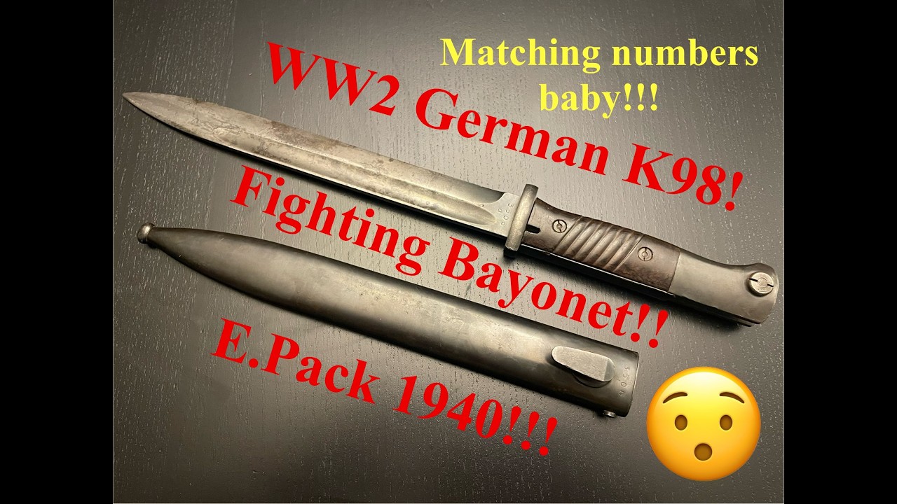 WW2 German K98 Fighting Bayonet With Matching Numbers! Maker Mark E.Pack Alles F&uuml;r Militaria 1