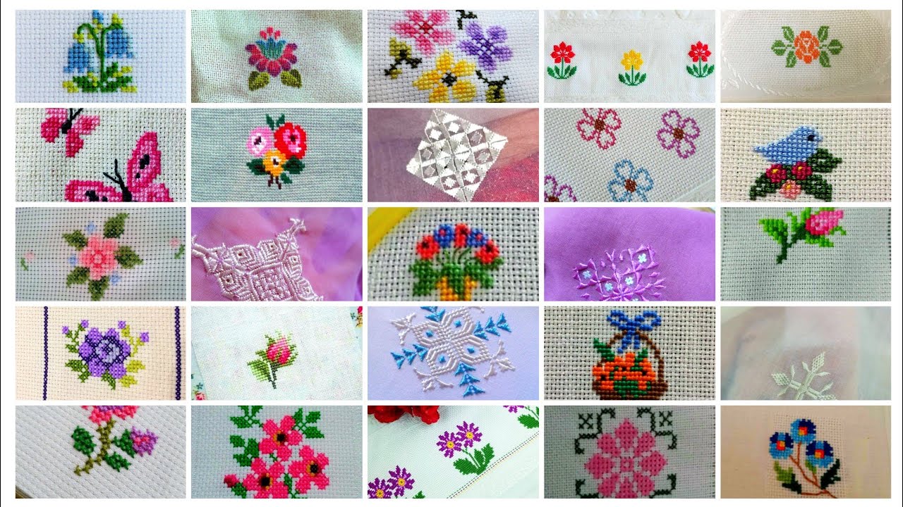بیننده مقبول ترین الگوهای گل چادر باشید گلهای جدید گرافcross stitch flowers, fresh designs for scarf